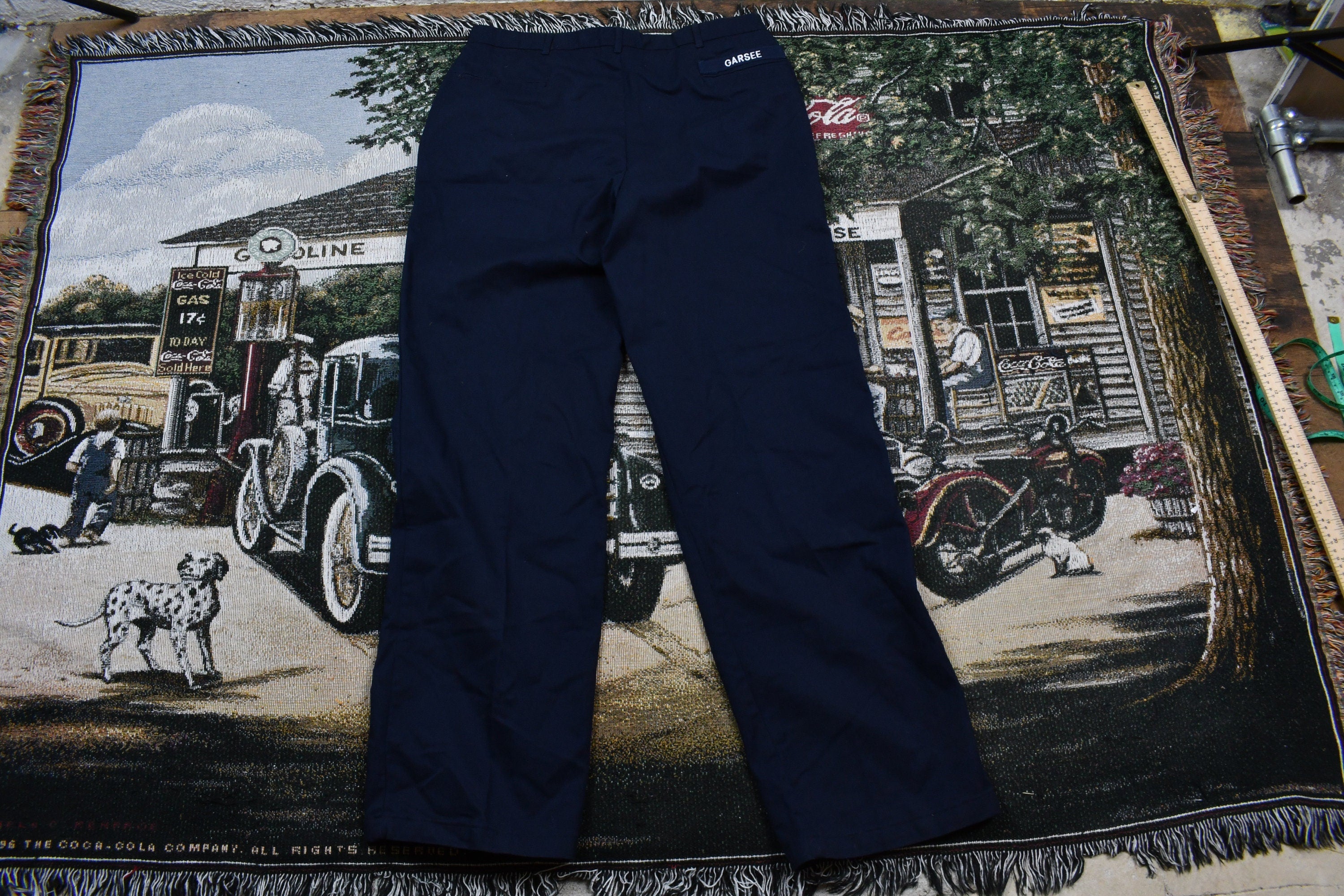 Vintage 1980s Navy Blue Uniform Pants Size 38 x 36
