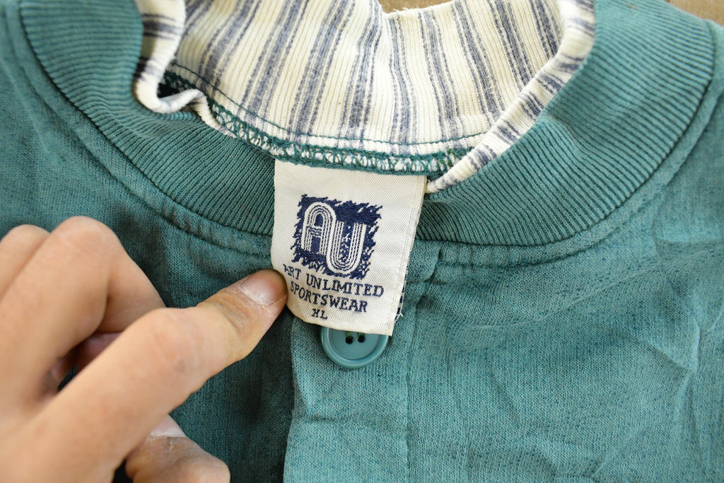 Vintage 1990s Art Unlimited Farm Animals Cardigan Sweater Men's XL