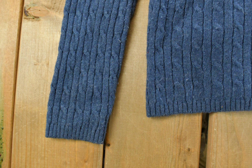 Vintage 1990s L.L. Bean Wool Cable Knit Crewneck Sweater Women's M / 90s Knitted Sweatshirt / Vintage Preppy Knits