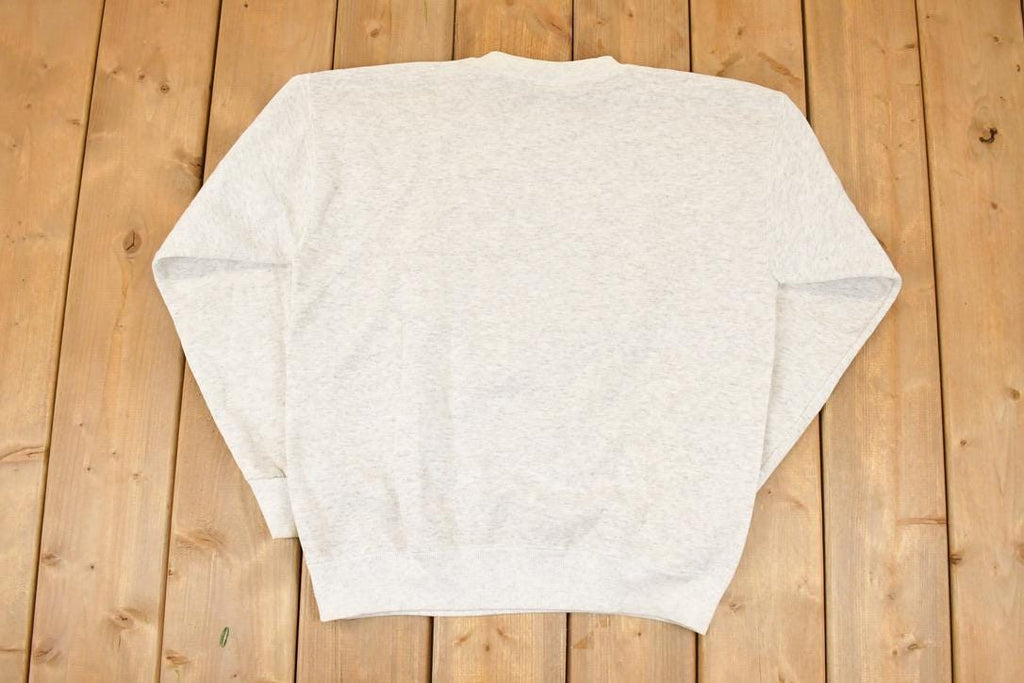 Vintage 1990s Lite Beer Embroidered Plaid L Heavyweight Crewneck Sweatshirt Mens M
