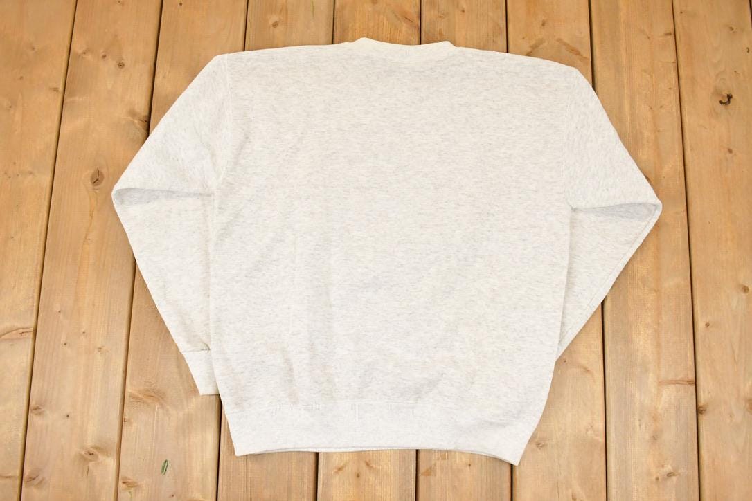 Vintage 1990s Lite Beer Embroidered Plaid L Heavyweight Crewneck Sweatshirt Mens M