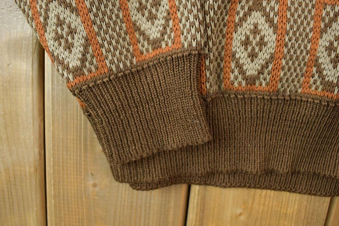 Vintage 1990s Brown Knit Crewneck Sweater
