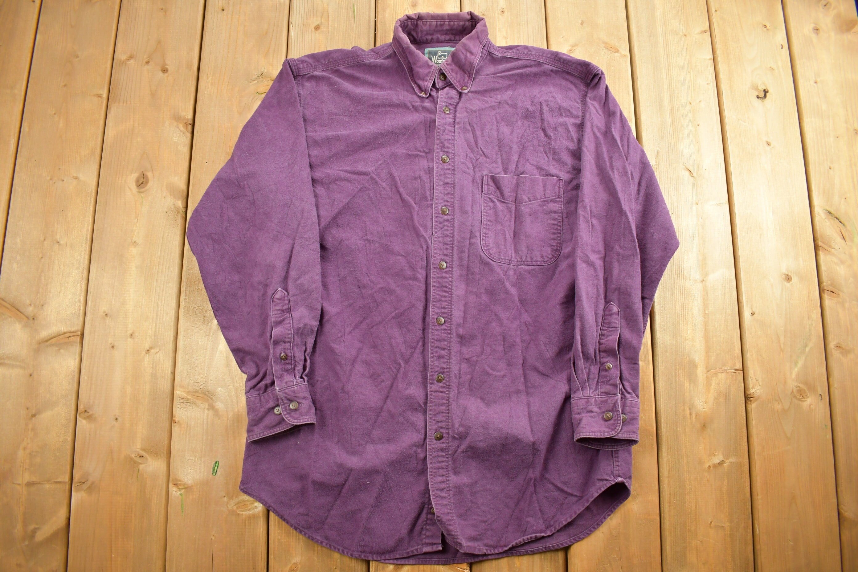 Vintage 1990s Blank Purple Woolrich Button Up Shirt