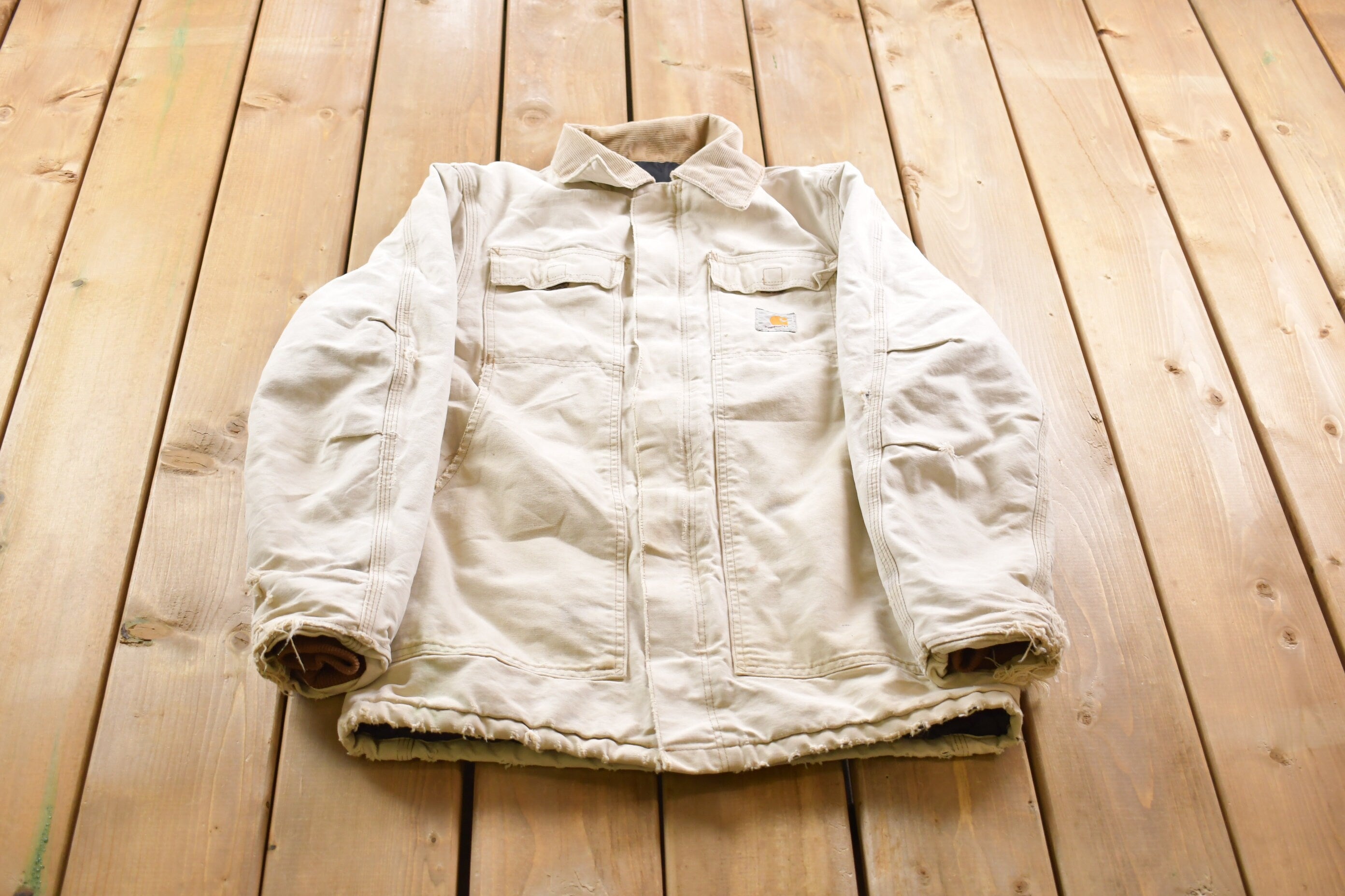 Vintage 1990s Naturally Distressed Quilted Traditional Carhartt Coat