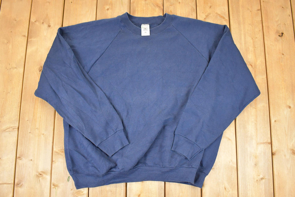 Vintage 1990s FOTL Navy Blank Crewneck Sweatshirt Mens XXL