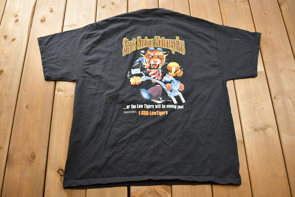Vintage Y2K Law Tigers Start Seeing Motorcycles Graphic T-Shir