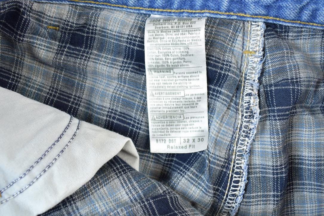 Vintage 1990s Carhartt Lined Denim Work Jeans Size 32
