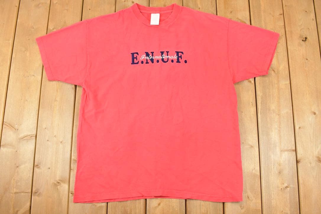 Vintage 1990s Enuf International Souvenir Travel T-Shirt Men's XL  Destination Shirt  90s Single Stitch Graphic Tee  Made in USA