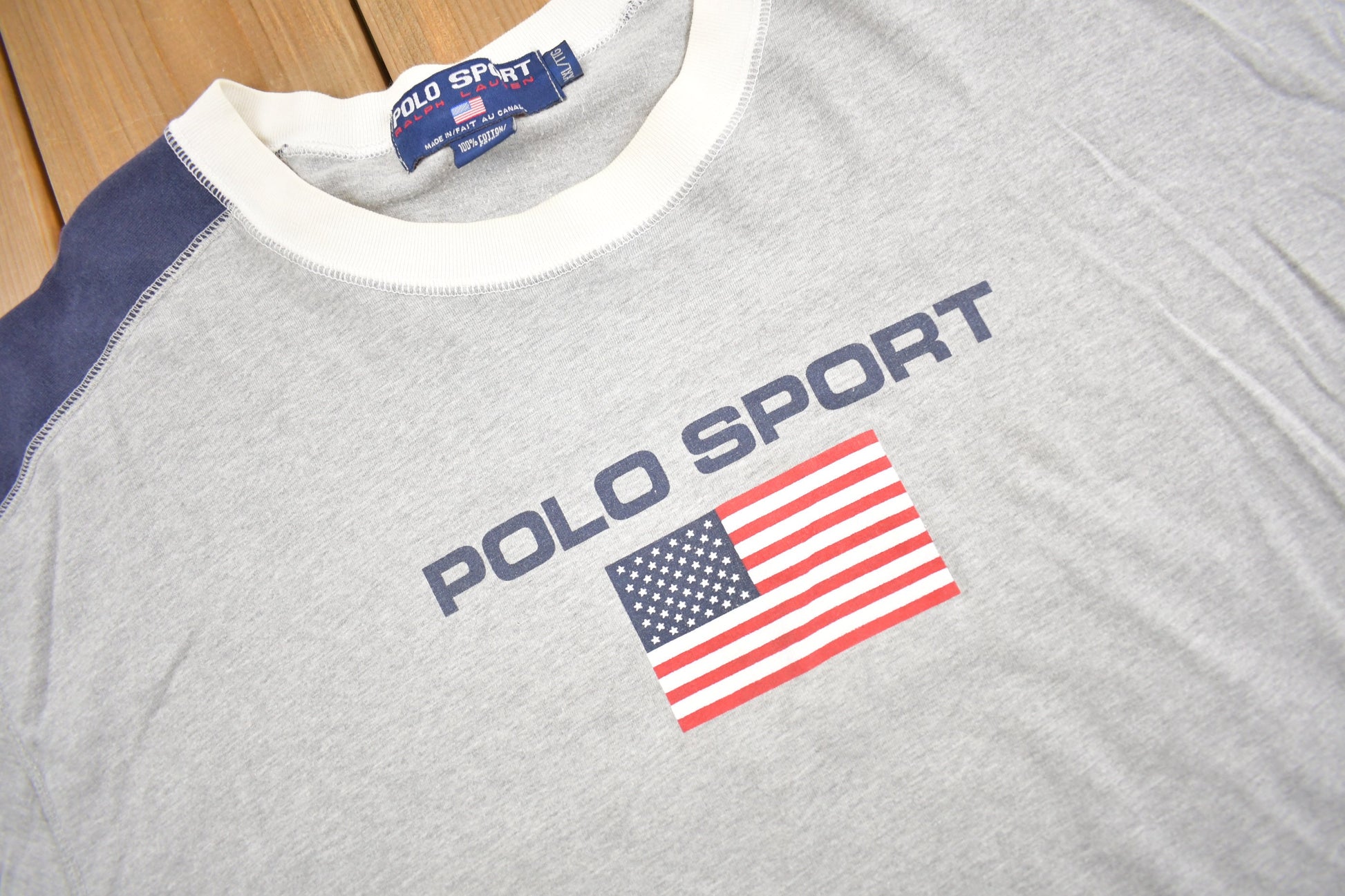 Vintage 1990s Polo Sport Ralph Lauren Flag T Shirt