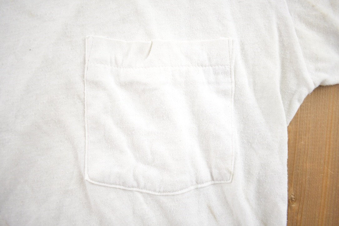 Vintage 1970s Rough Plain White T-Shirt