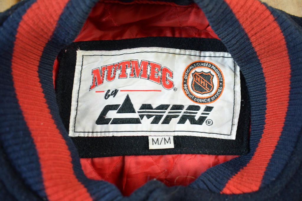 Vintage 1990s NHL Chicago Black Hawks Wool Letterman Jacket
