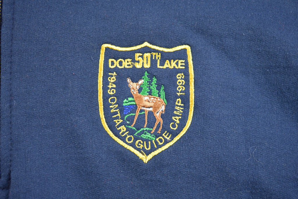 Vintage 1999 Doe Lake 50th Ontario Guide Camp Quarter Zip Sweatshirt
