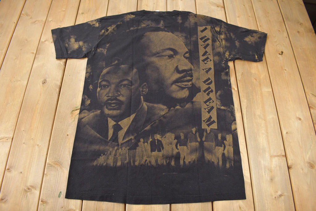 Vintage 1990s Martin Luther King All Over Print Single Stitch Graphic T-Shirt Size XL