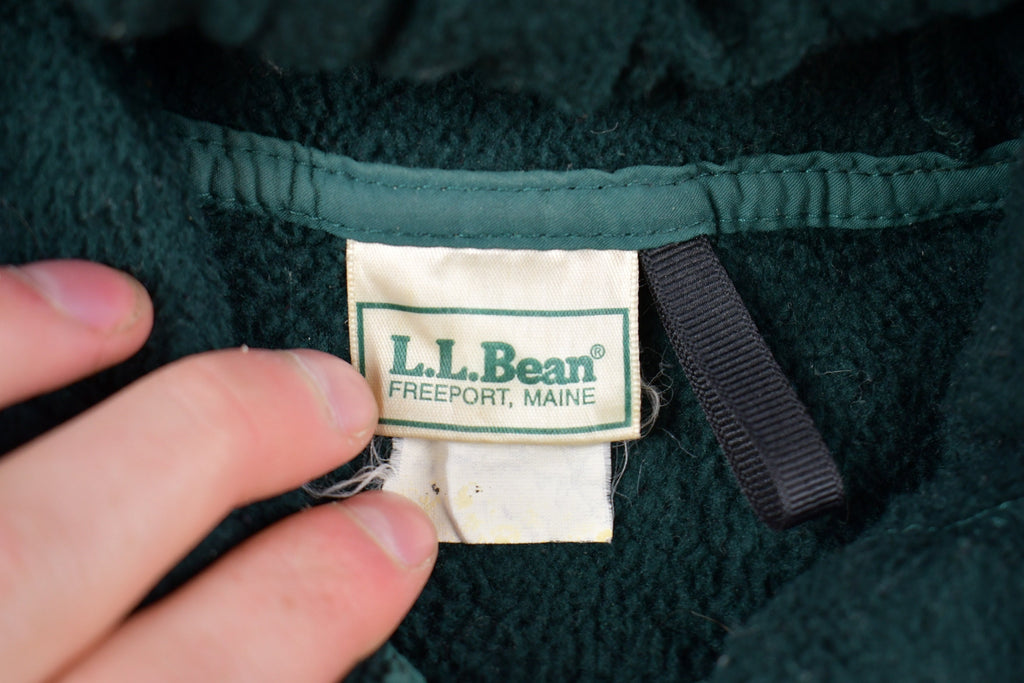 Vintage 1980s LL Bean Full Zip Hooded Fleece Sweater