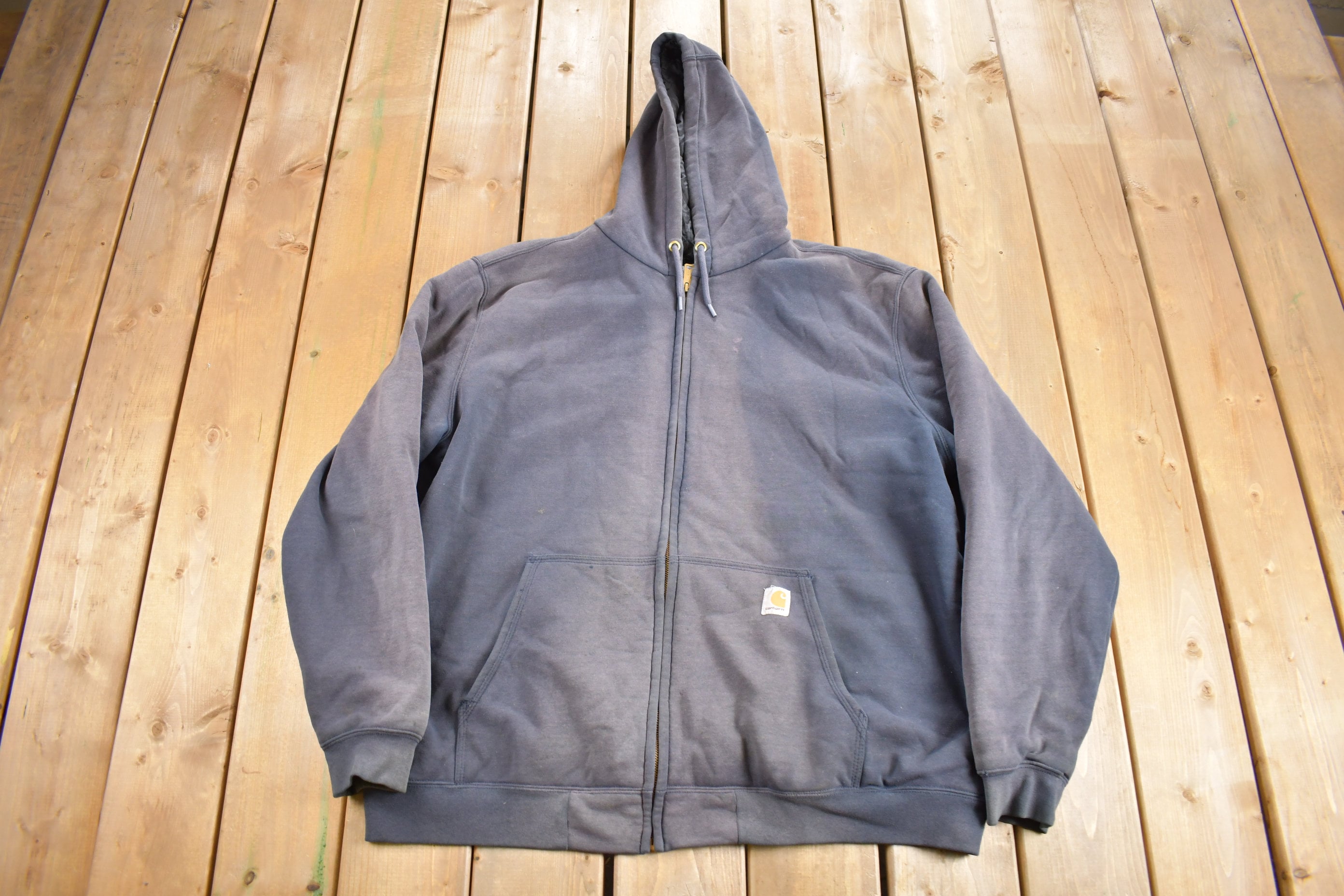 Vintage 1990s Carhartt Heavy Weight Quilt Lined Zip Up Hoodie