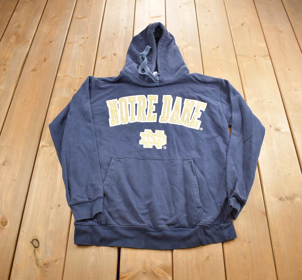 Vintage 1990s University Of Notre Dame Embroidered Hoodie Made In USA