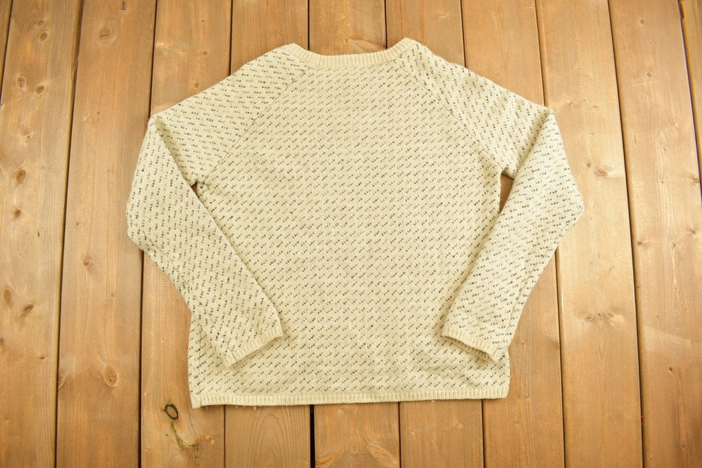 Vintage 1980s Roots Cabin Knit Crewneck Sweater