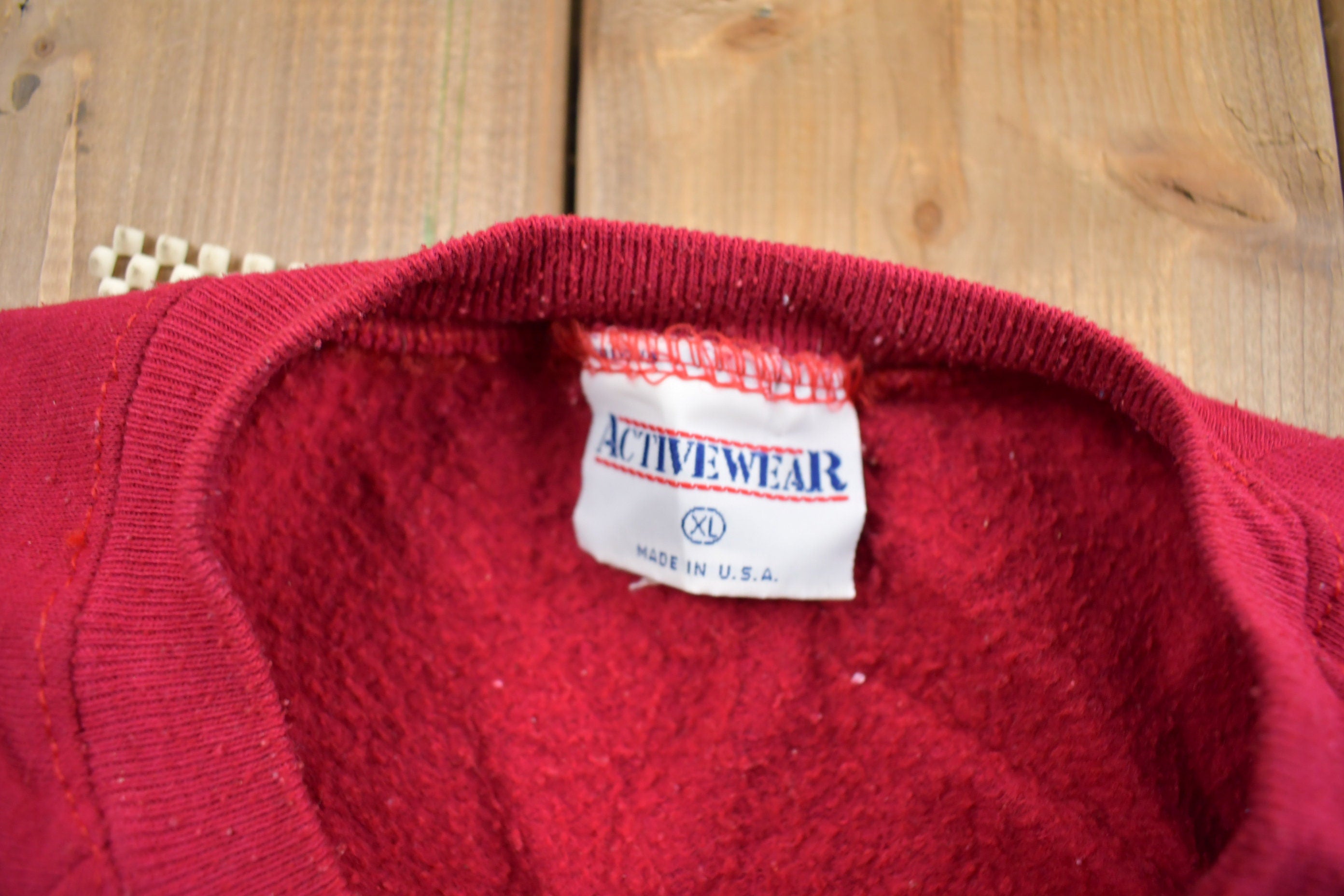Vintage 1980s Activewear Blank Red Raglan Crewneck Sweatshirt