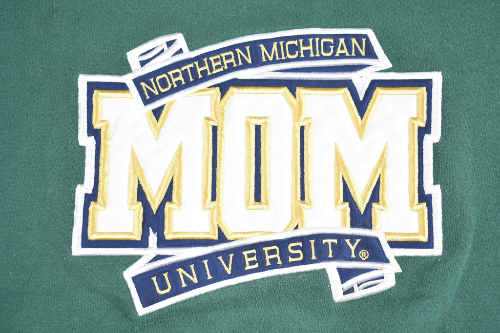 Vintage 1990s Northern Michigan University Mom Collegiate Crewneck / Embroidered / Sweatshirt / Sportswear / Americana / Made in USA
