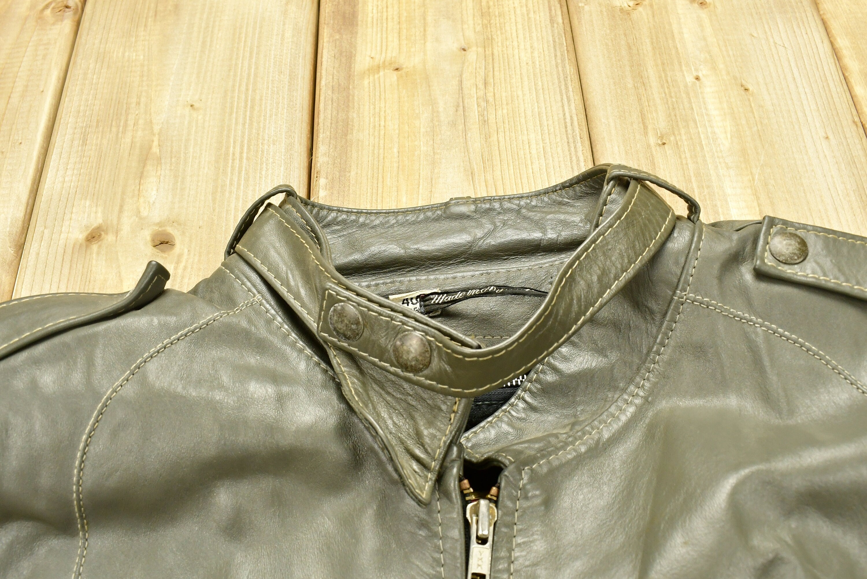 Vintage 1980s Oleg Cassini Leather Biker Jacket