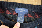 Vintage 1990s Dockers Knit Abstract Pattern Crewneck Sweater Mens M