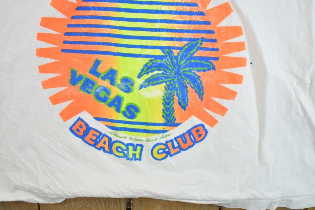 Vintage 1990s Las Vegas Beach Club Cropped Souvenir T-Shirt