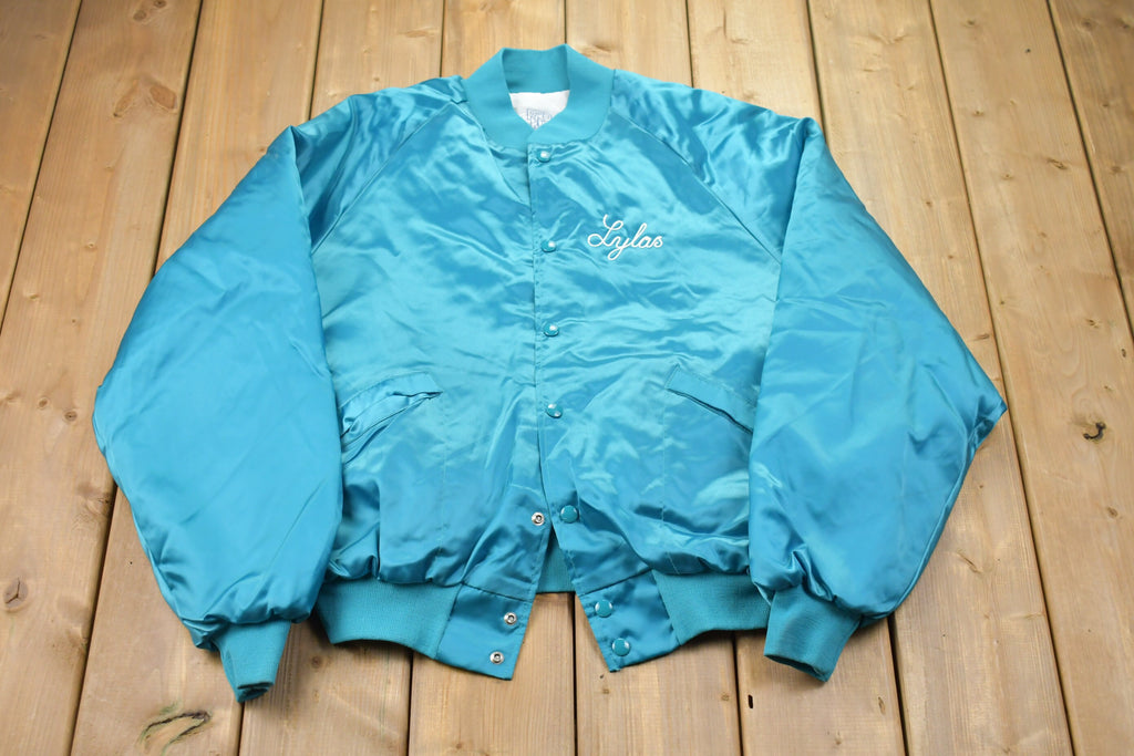 Vintage 1990s Lindy's Lingerie Satin Bomber Jacket