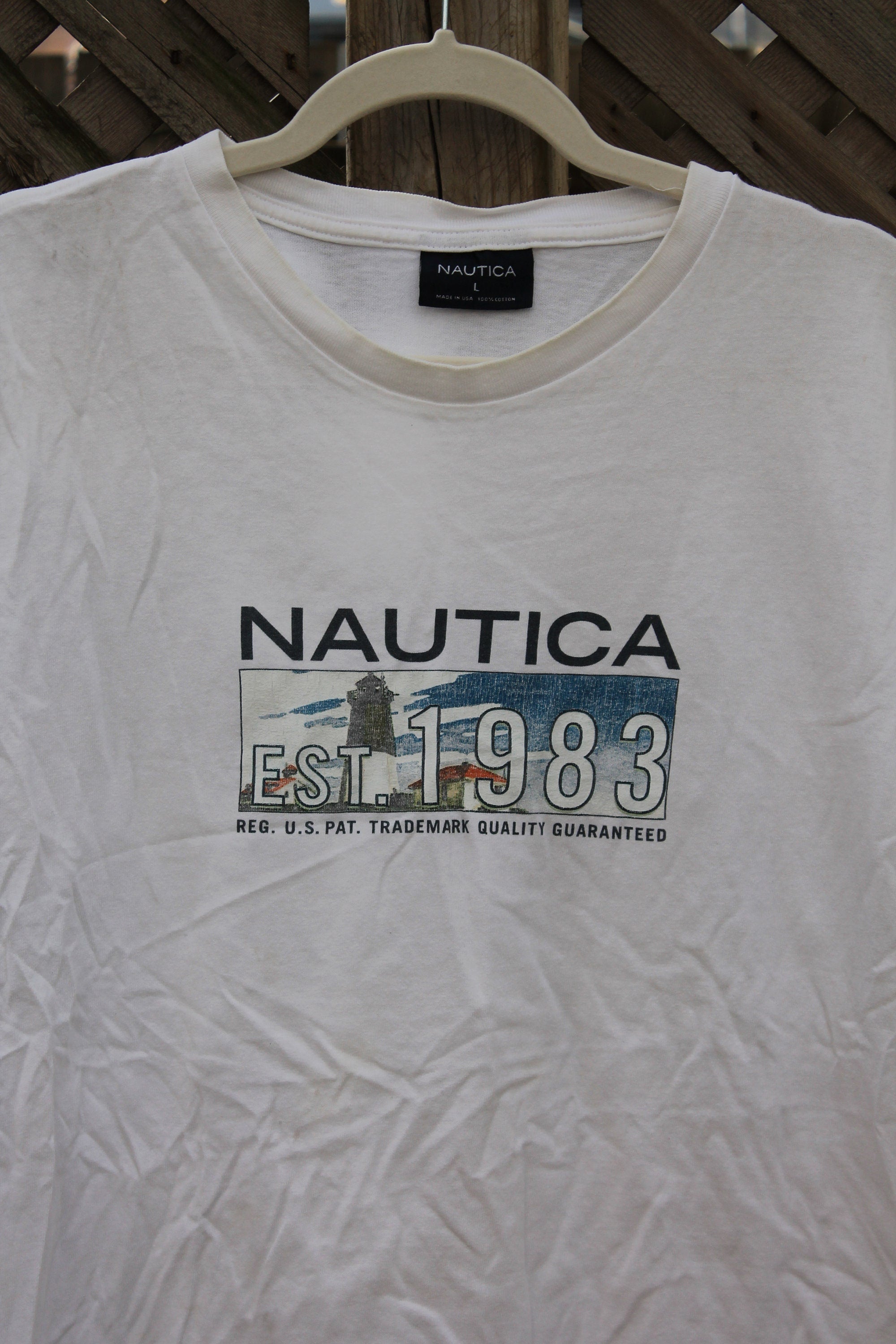 Vintage 1990s Nautica Sailing Graphic T Shirt
