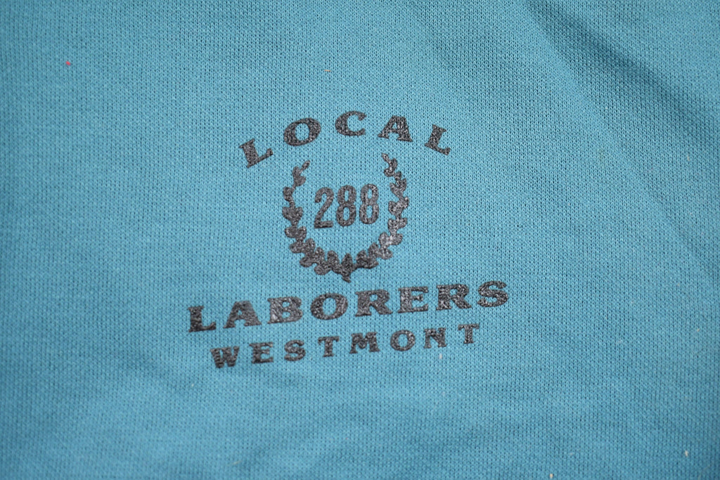 Vintage 1990s Laborers Union Westmont Illinois Graphic Zip Up Hoodie / 90s Hoodie / Vintage Sweater / Zip Up Hoodie / Made In USA
