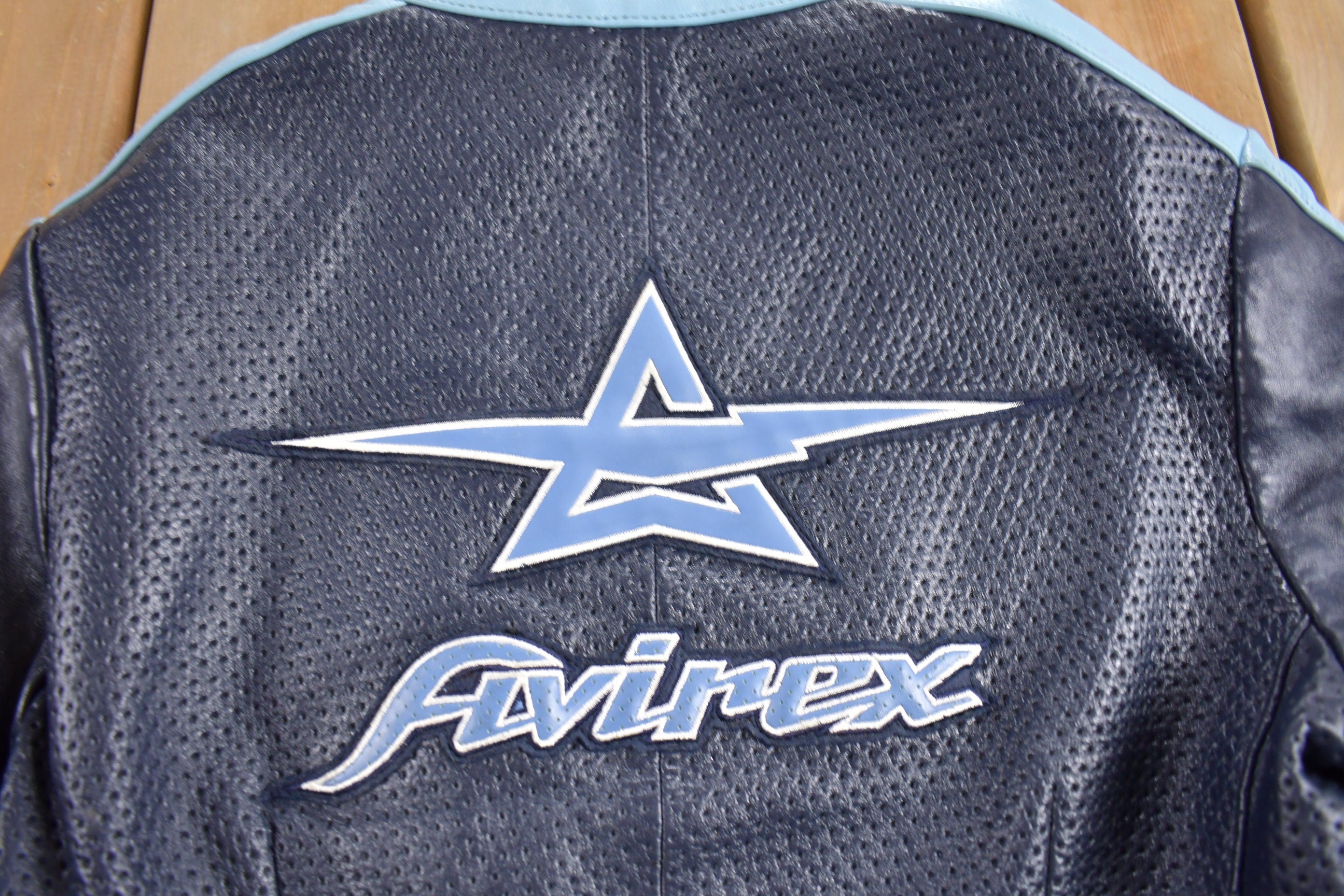 Vintage 1990s Avirex Leather Race Bike Jacket