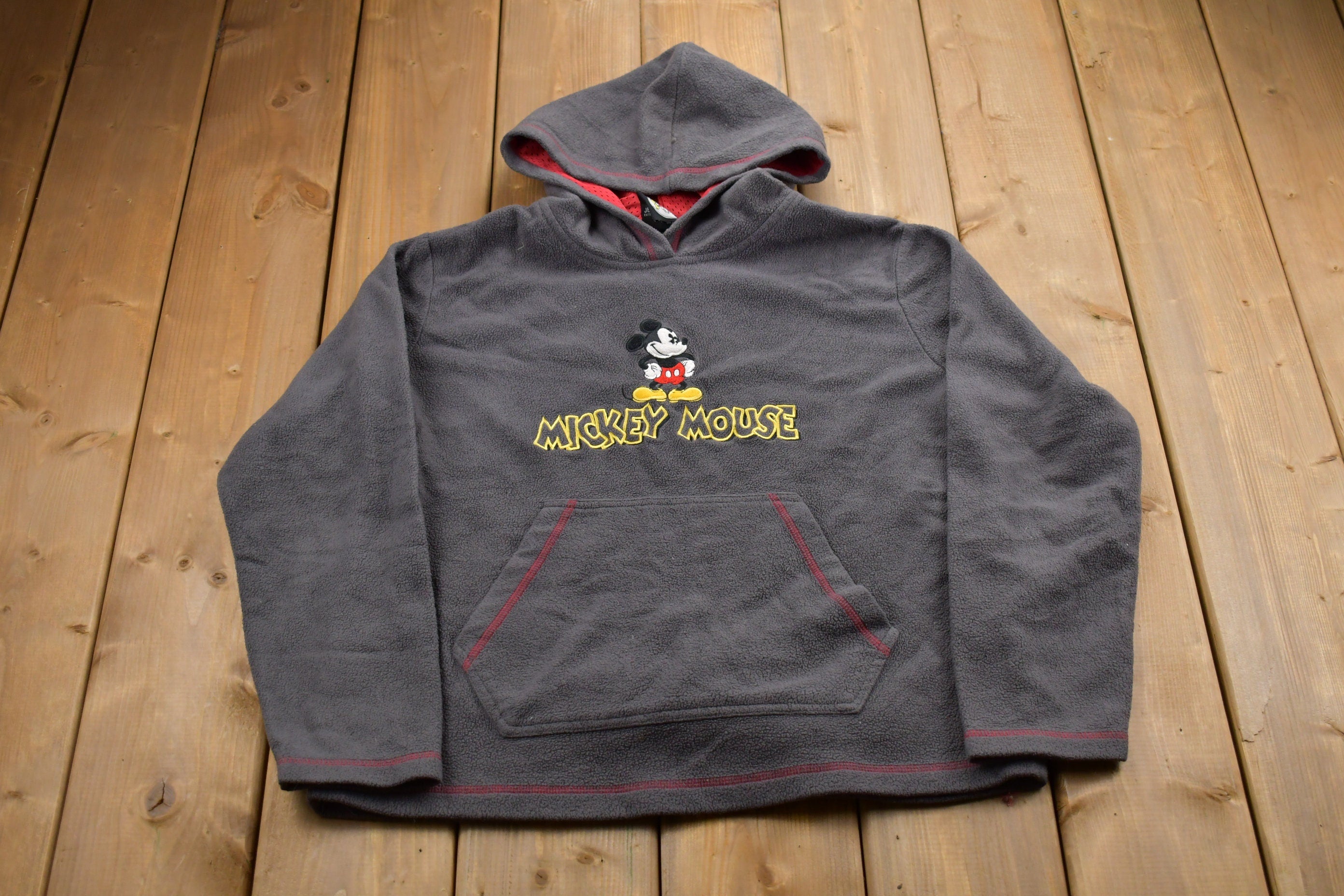 Vintage 1990s Mickey Mouse Embroidered Graphic Hoodie