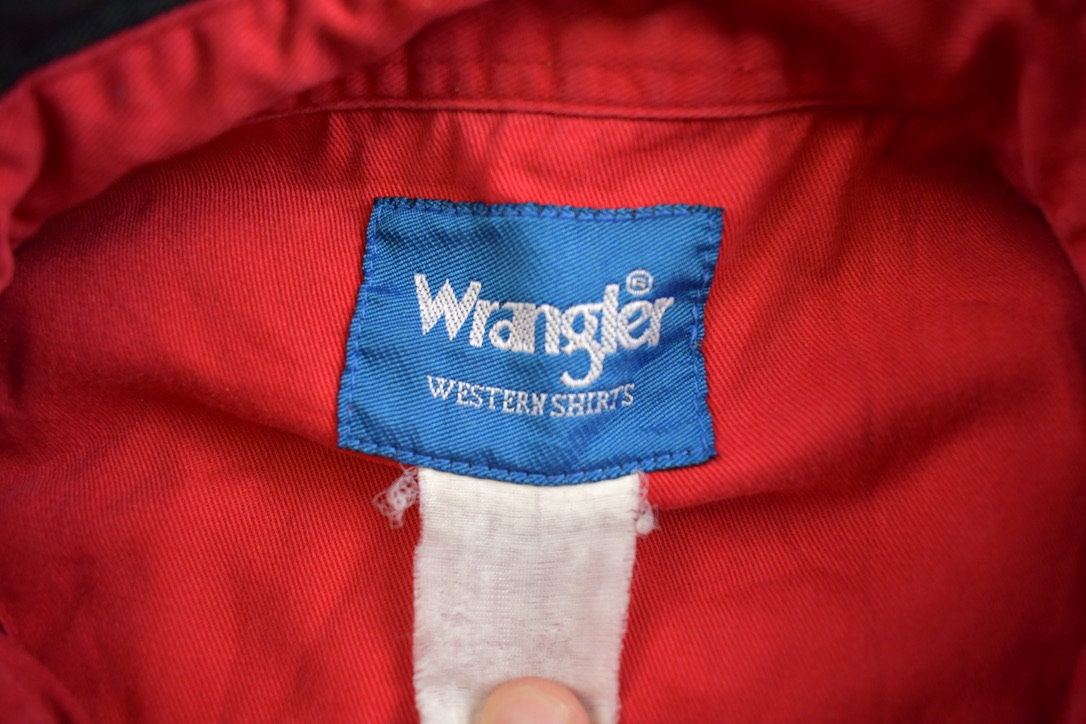 Vintage 1990s Wrangler Western Shirts Embroidered Long Sleeve Button Up Shirt