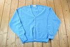 Vintage 1970s Brent Knit Perfect Mild Distress Cardigan Sweater Made In USA