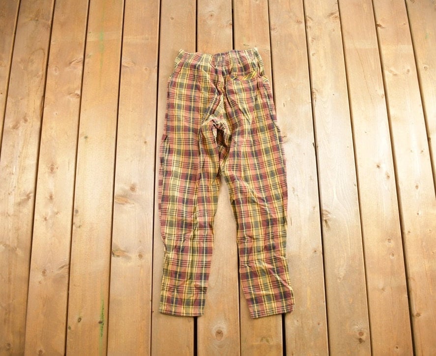 Vintage 1980s EOC By Freego Plaid Pants Size 27x27