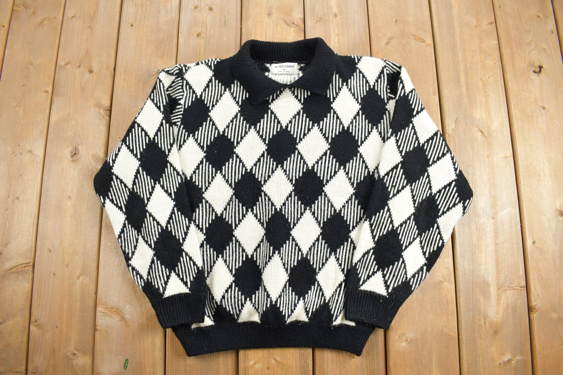 Vintage 1990s Alfred Dunner Collared Knit Sweater /