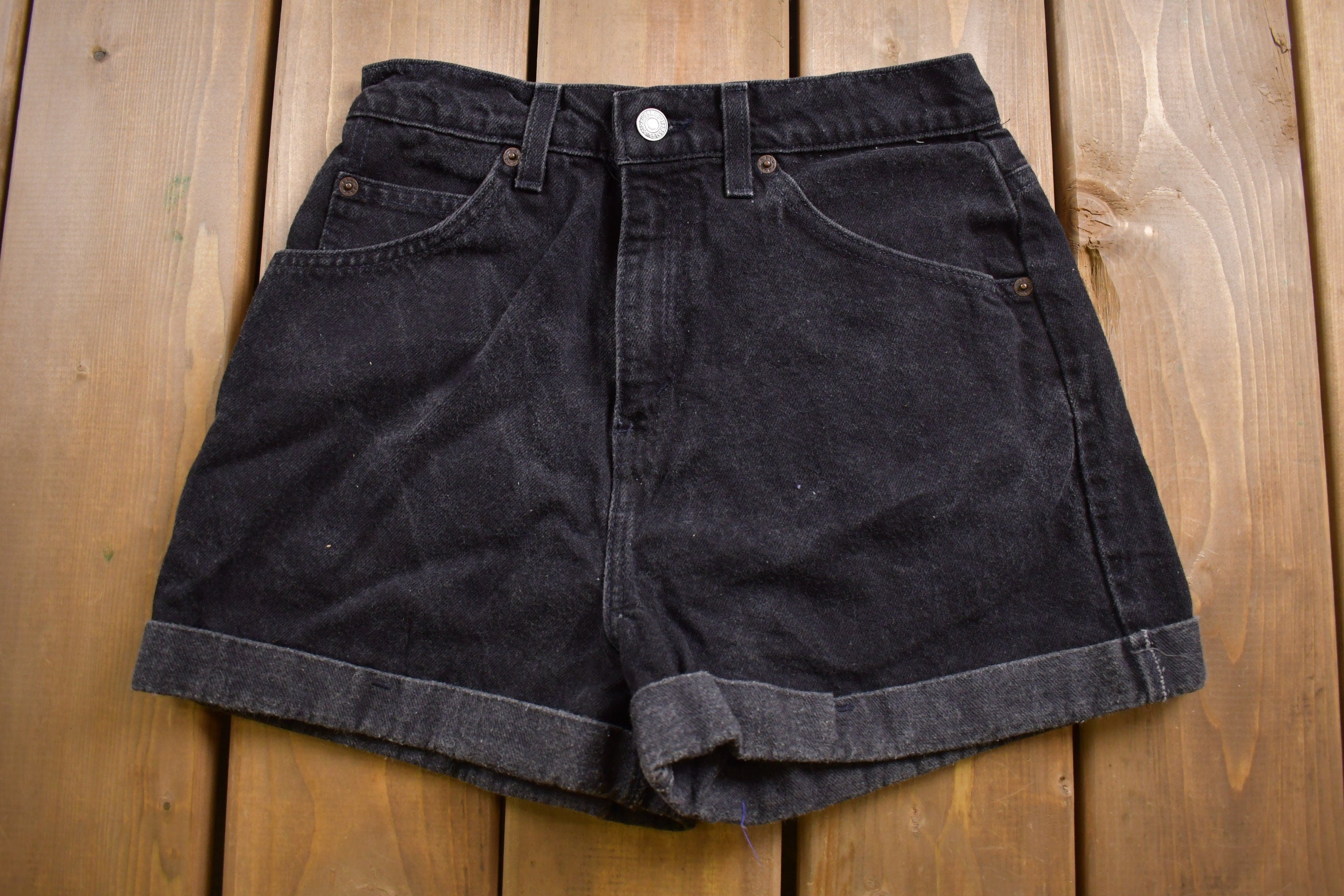 Vintage 1990s Levi's Orange Tab Black Jean Short Shorts 26 x 3
