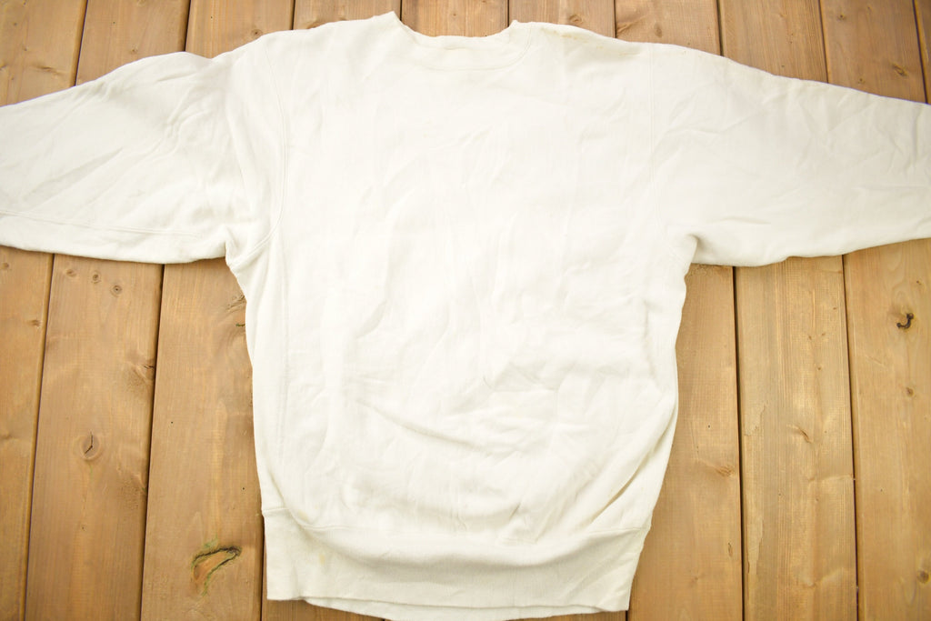 Vintage 1990s Blank White Champion Reverse Weave Crewneck