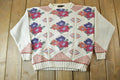 Vintage 1990s Eddie Bauer Floral Design Knit Crewneck Sweater  90s Crewneck  Made In USA  Preppy