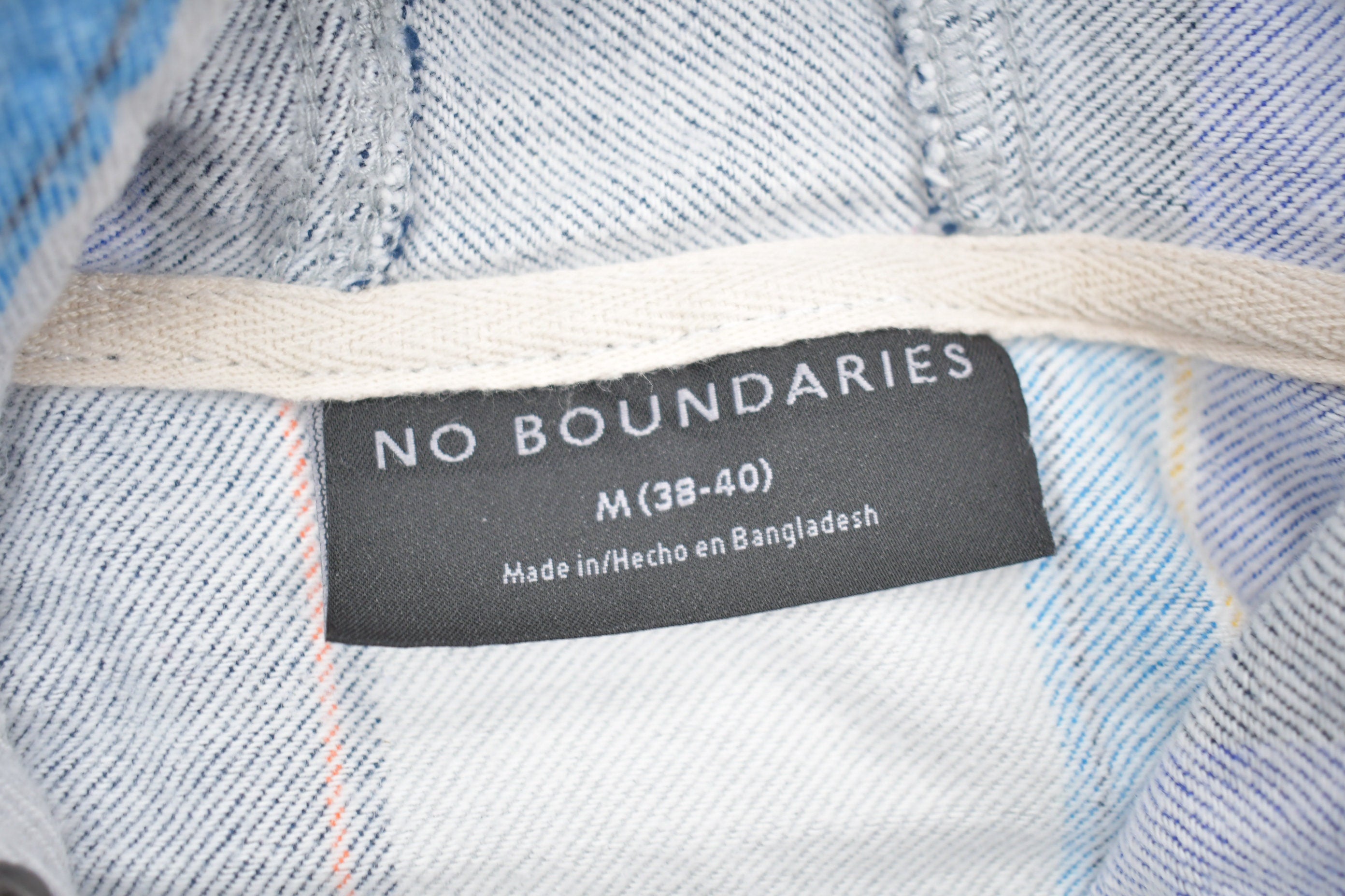 Vintage 1990s No Boundaries Hooded Pullover Striped Quarter Button Hoodie