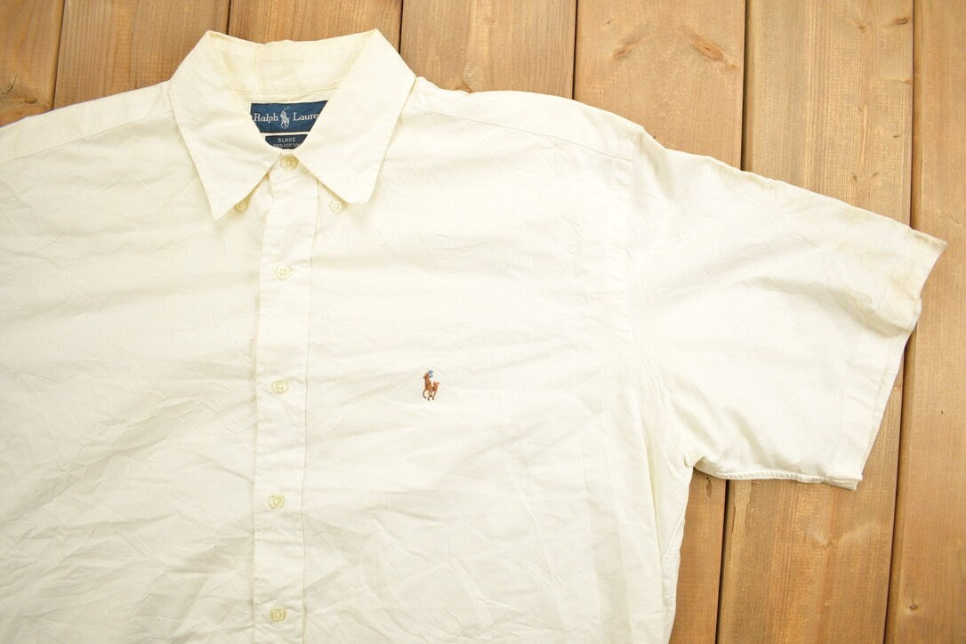 Vintage 1990s Ralph Lauren Polo Blank Button Up Shirt
