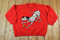 Vintage 1980s Knit Dalmatian Cartoon Crewneck Sweater