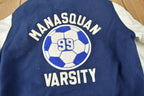Vintage 1999 Manasquan Varsity Soccer Leather & Wool Varsity Jacket Made In USA