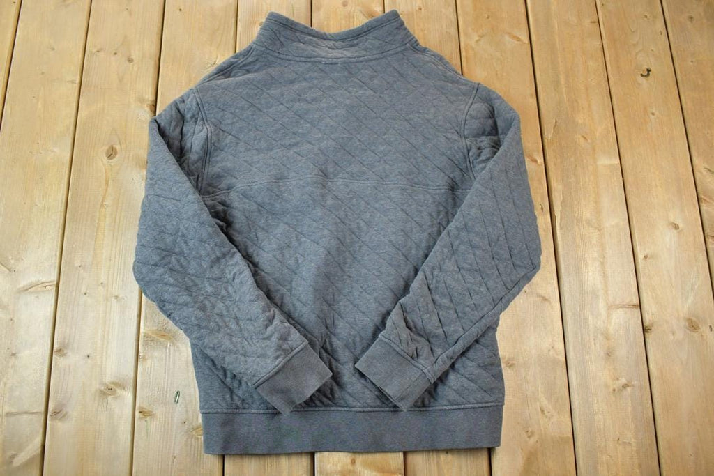 Vintage 1990s Patagonia Quilted Classic Mock Neck Quarter Button Sweatshirt