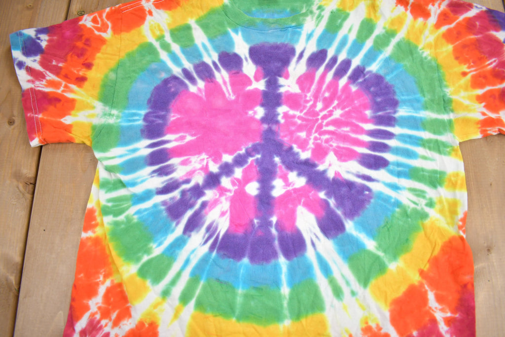 Vintage 1990s Delta Tie Dye Peace T-Shirt