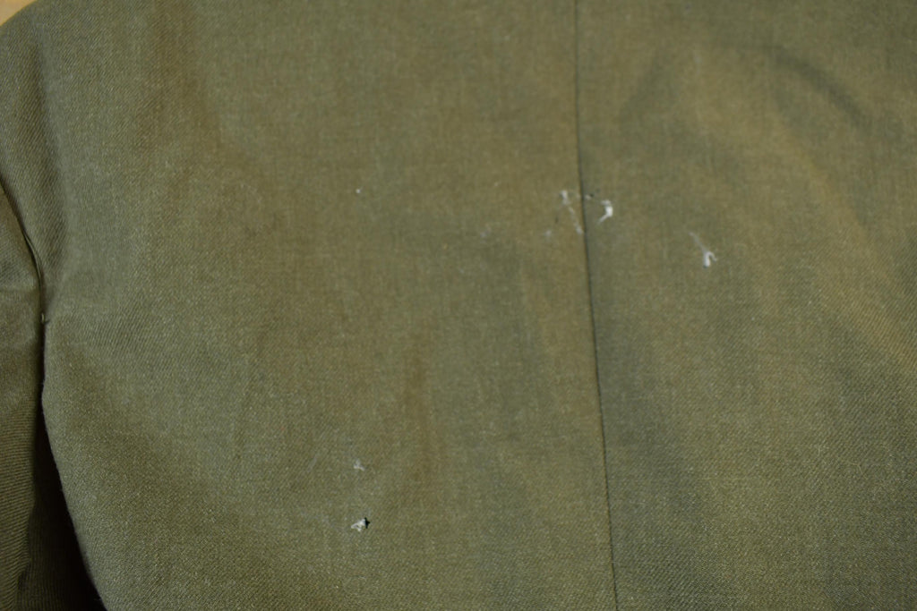 Vintage 1940s World War 2 Military Button Up Wool Overcoat