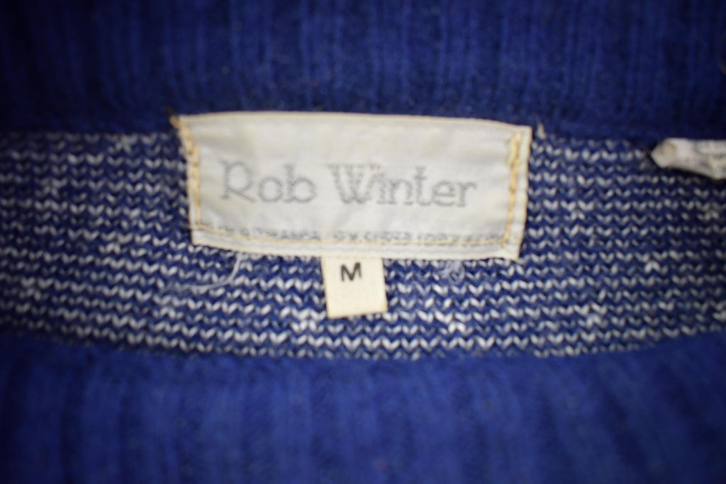 Vintage 1990s Rob Winter Pattern Knit Crewneck Sweater - Medium