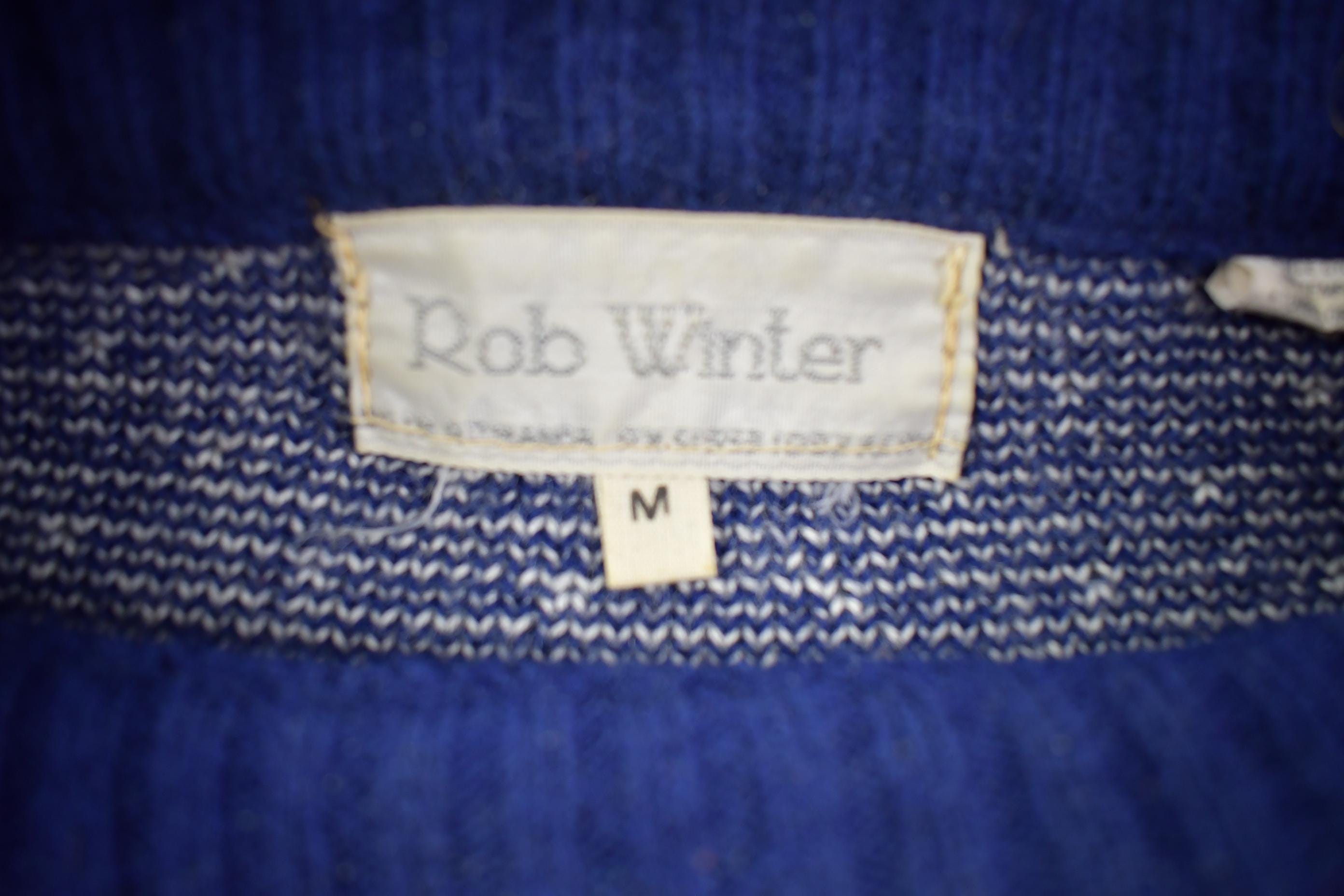 Vintage 1990s Rob Winter Pattern Knit Crewneck Sweater - Medium
