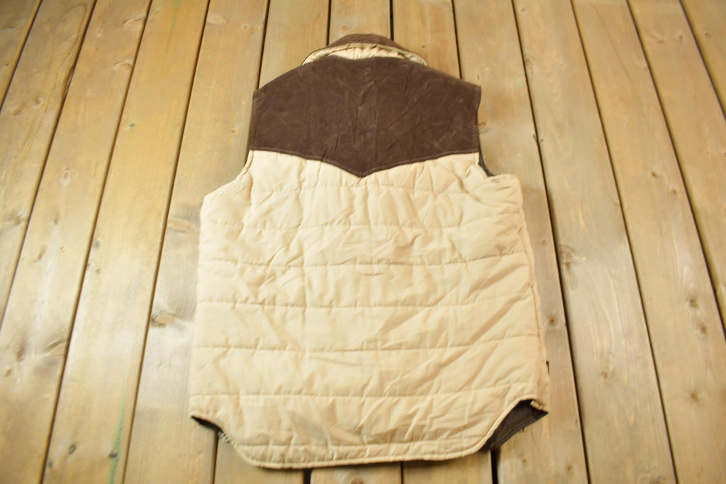 Vintage 1970s Brown & Cream Multicolour Vest