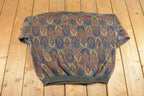 Vintage 1990s Croft And Barrow Knit Crewneck Sweater Mens XL /
