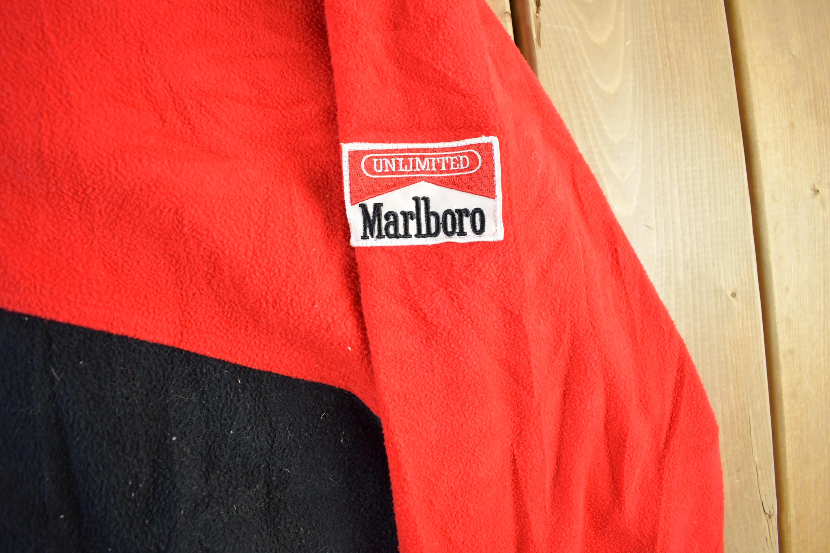 Vintage 1990s Marlboro Fleece Zip Up Sweater Men's M-L